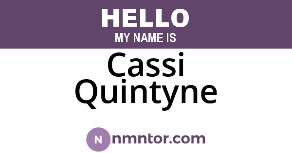 Cassi Quintyne