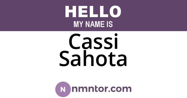 Cassi Sahota