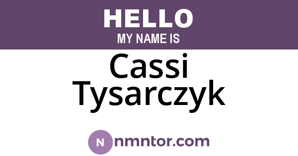 Cassi Tysarczyk