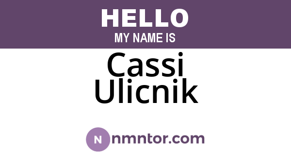 Cassi Ulicnik