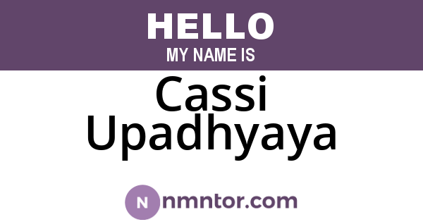 Cassi Upadhyaya