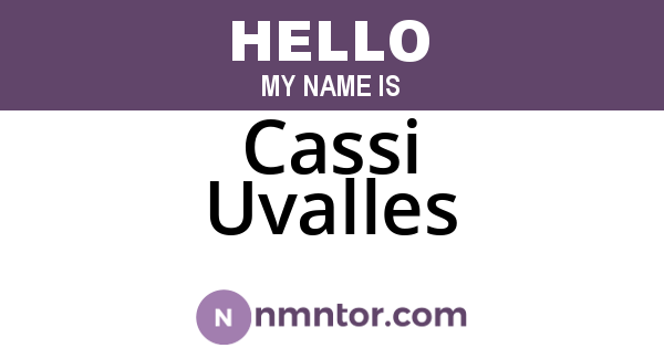 Cassi Uvalles