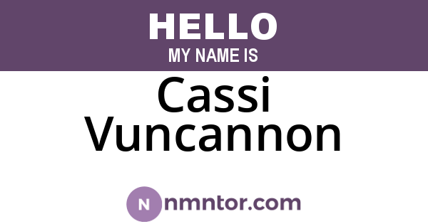 Cassi Vuncannon