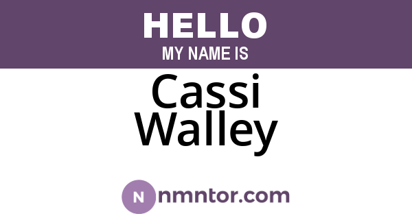 Cassi Walley