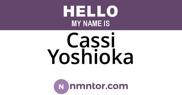 Cassi Yoshioka