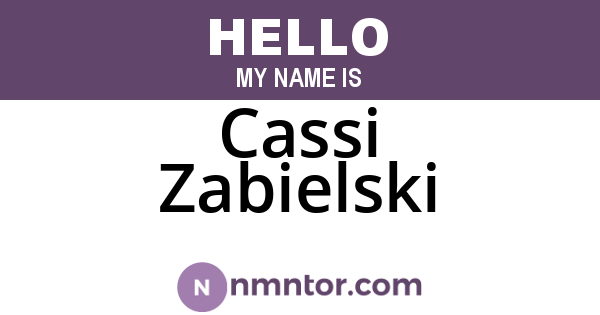 Cassi Zabielski