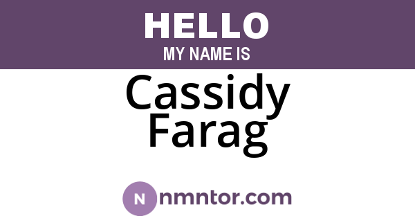 Cassidy Farag