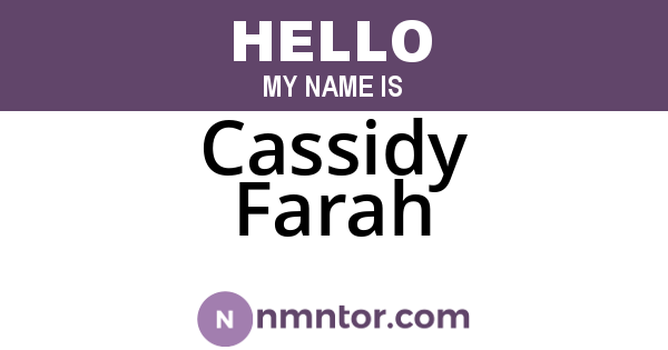 Cassidy Farah