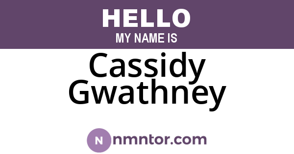Cassidy Gwathney