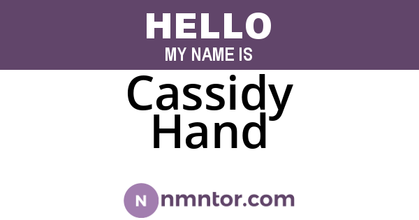 Cassidy Hand
