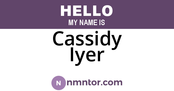 Cassidy Iyer