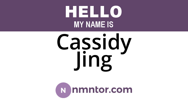 Cassidy Jing