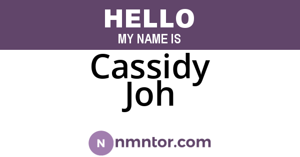 Cassidy Joh