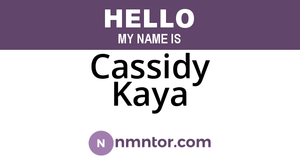 Cassidy Kaya