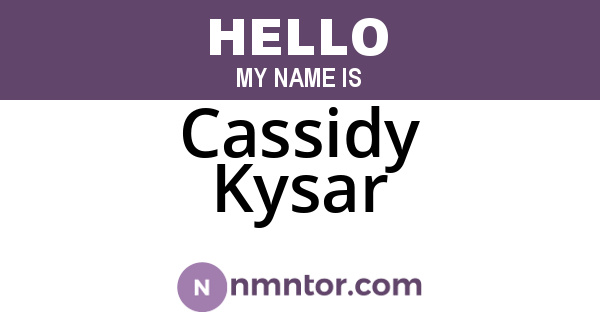 Cassidy Kysar