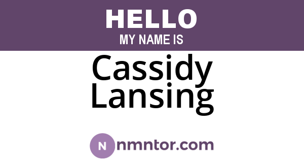 Cassidy Lansing