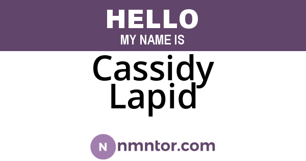 Cassidy Lapid