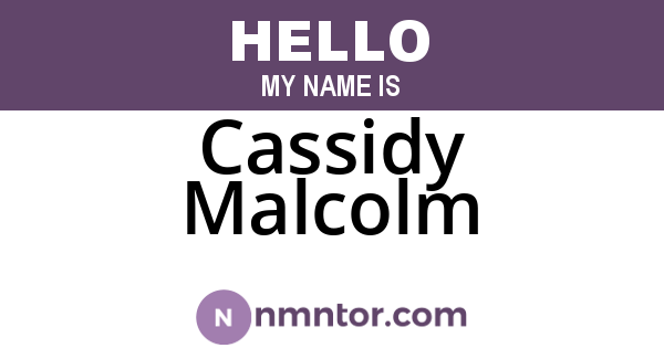 Cassidy Malcolm