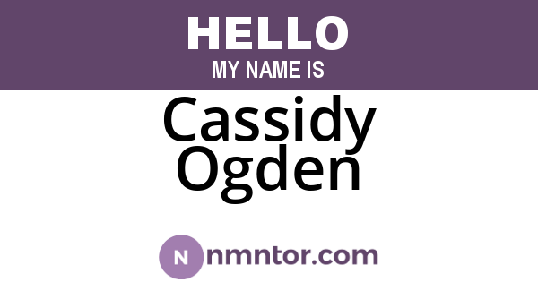 Cassidy Ogden