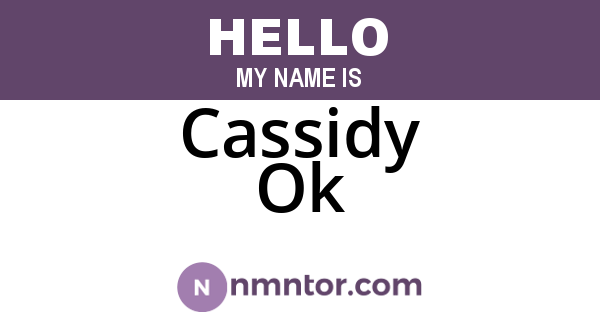Cassidy Ok