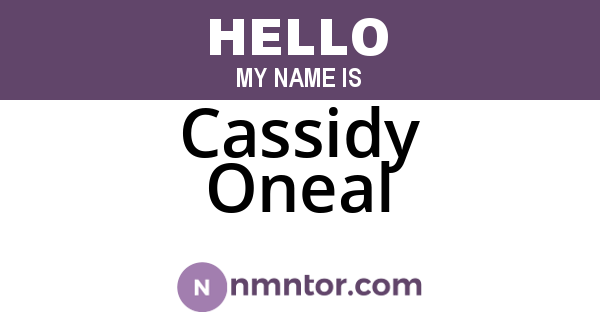 Cassidy Oneal