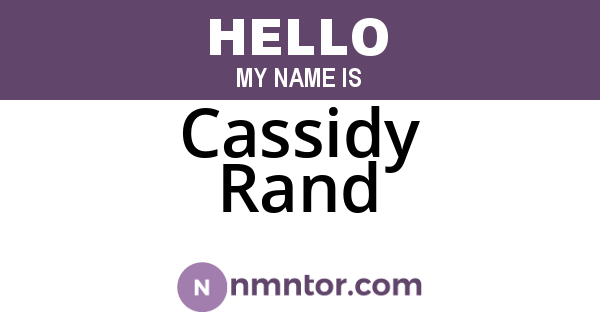 Cassidy Rand