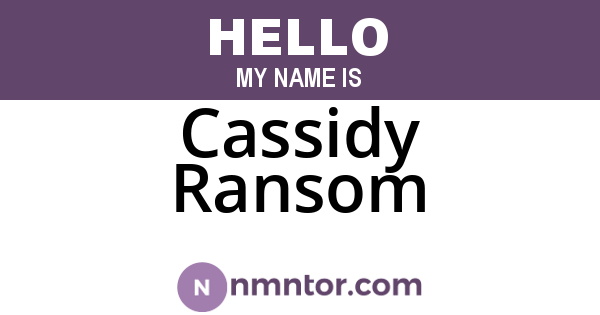 Cassidy Ransom