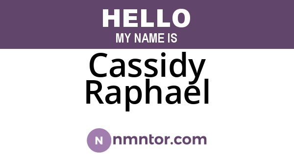 Cassidy Raphael