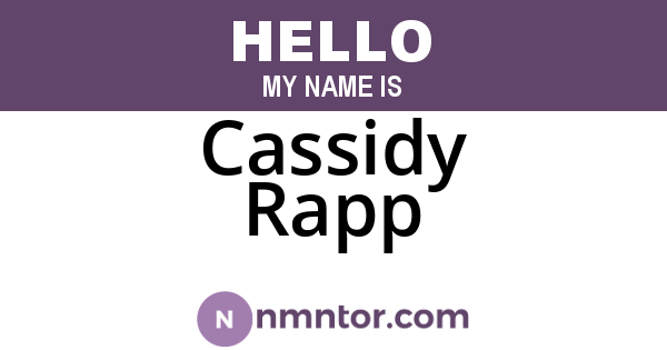 Cassidy Rapp