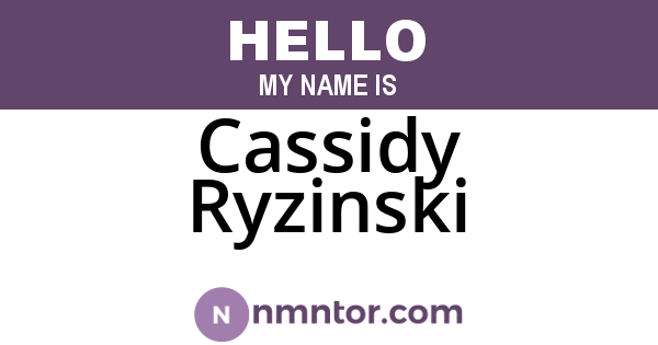 Cassidy Ryzinski