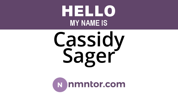 Cassidy Sager
