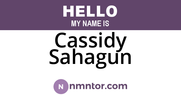 Cassidy Sahagun