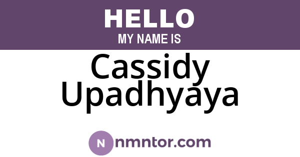 Cassidy Upadhyaya