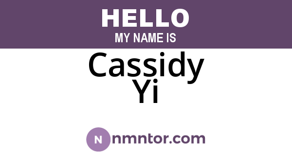 Cassidy Yi