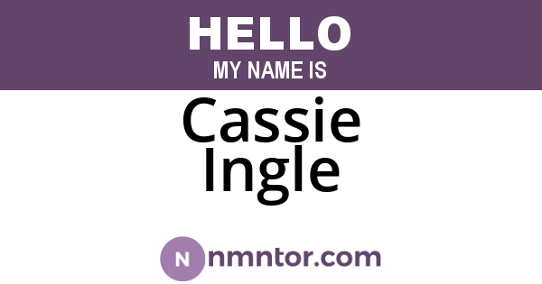 Cassie Ingle