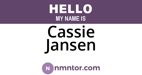 Cassie Jansen