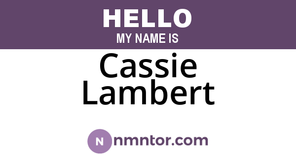 Cassie Lambert