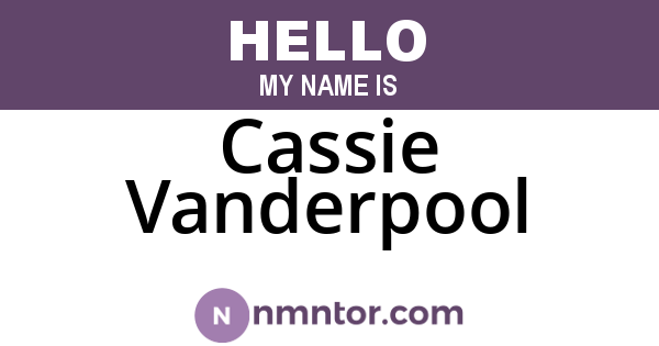 Cassie Vanderpool
