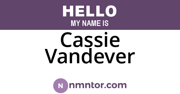 Cassie Vandever