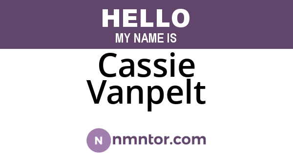 Cassie Vanpelt