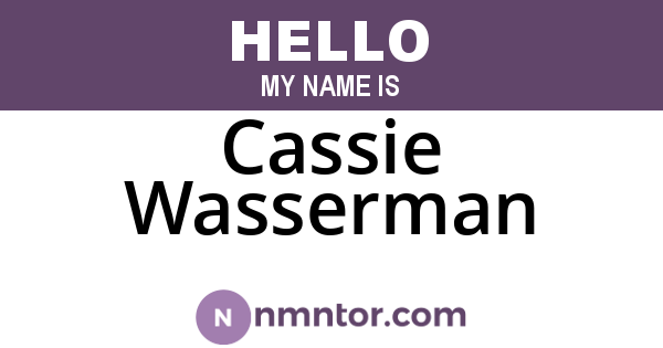 Cassie Wasserman