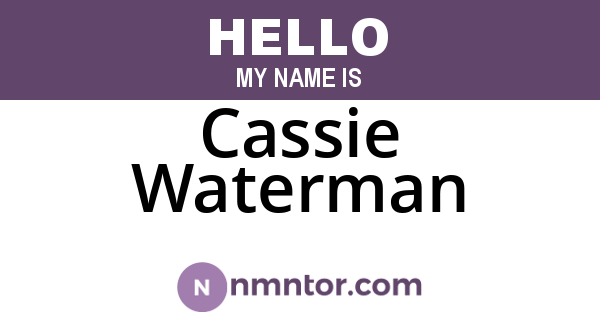Cassie Waterman
