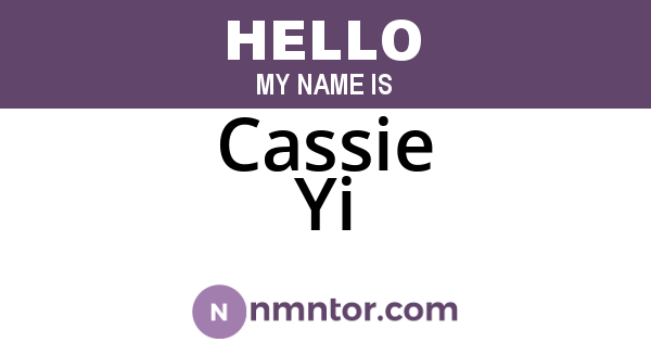 Cassie Yi