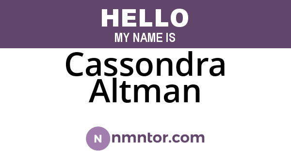 Cassondra Altman