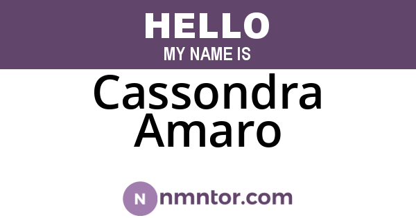 Cassondra Amaro