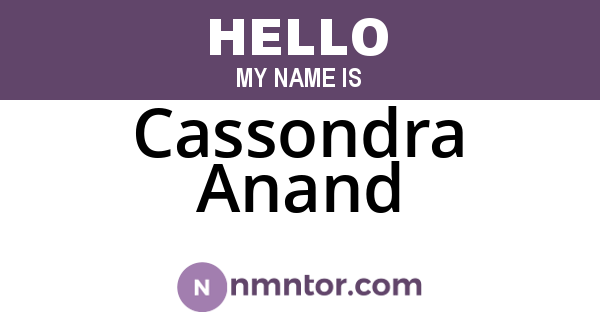 Cassondra Anand