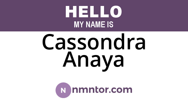 Cassondra Anaya