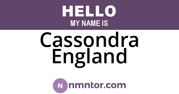Cassondra England