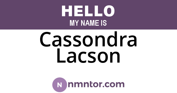 Cassondra Lacson