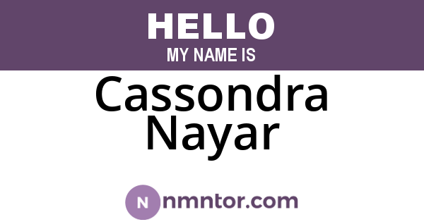 Cassondra Nayar